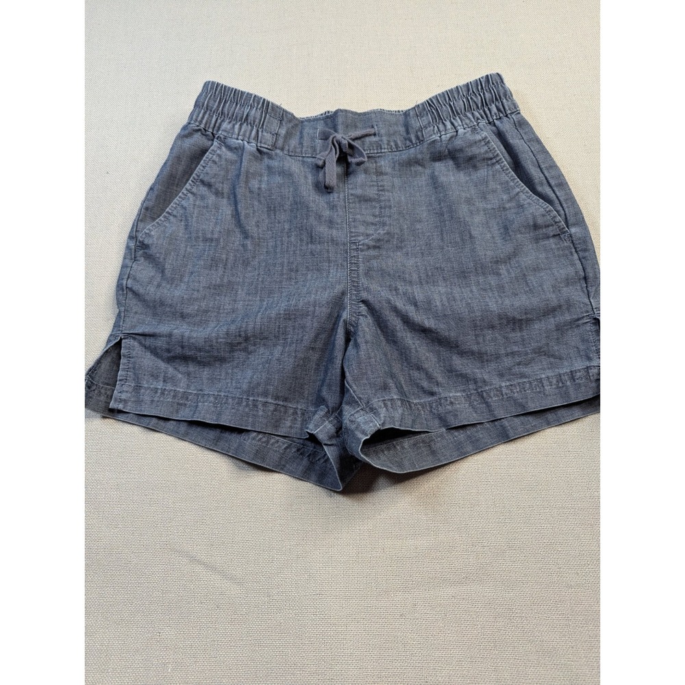 Magellan Outdoors Womens Classic Fit Chambray Shorts Blue‎ Elastic Waist XS